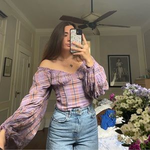 Free people plaid top